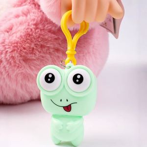 Nuovo Portachiavi Kawaii a Forma di Rana con Occhi Saltellanti da 11cm, Giocattolo Antistress in Silicone per Bambini e Adulti - Product Image 1