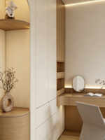 Armoires modulaires XINGRUO, armoire murale, finition mate, placage chêne, vasque flottante LED