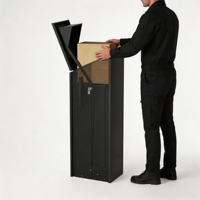 Boîte à colis sécurisée toutes saisons, antivol, verrouillable, grande capacité, en acier, pour livraison de colis, boîte aux lettres murale ou autoportante pour jardin
