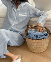 Ensemble pyjama en coton et bambou personnalisé pour femmes, deux pièces, été, automne, respirant, vêtements de nuit, vêtements de maison