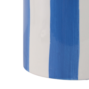 Vasi per Fiori in Ceramica a Forma di Cilindro con Bordo Ondulato, Blu e Bianchi a Strisce, per Interni ed Esterni, Vasi Decorativi per Piante - Product Image 5