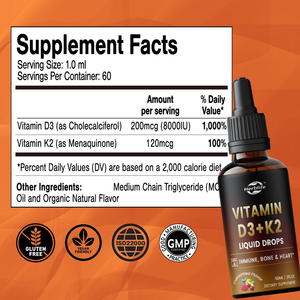 Gotas de Vitamina D3 K2 Líquida de Marca Privada OEM para Adultos, Suplemento Líquido para el Apoyo Inmunitario y la Salud Ósea - Product Image 2