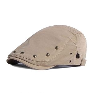 Wholesale Stylish Premium Solid Color <b>Flat</b> Top Ivy Hat <b>Caps</b> <b>Men</b> Ivy Gatsby Hat <b>Cap</b> Custom Autumn Winter <b>Men</b> Studs Newsboy <b>Cap</b> - Product Image 2