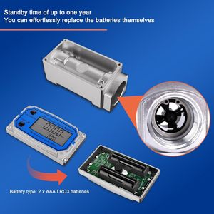 3/4インチデジタル可変面積式水流量計 OEM アルミ製 防水 2.5-31GPM 1%精度 GAL QTS PTS L m単位 WD WDWL-25 - Product Image 5