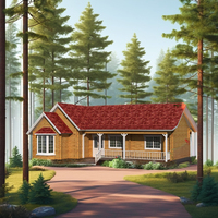 Maison à structure en acier de cabane en rondins préfabriquée en bois imperméable de haute qualité à vendre-pour atelier d'entrepôt ou abri d'auto