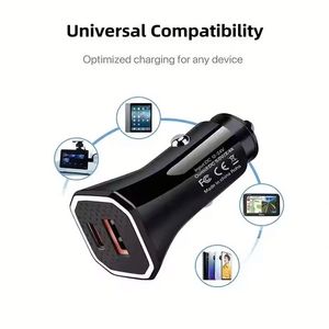 ที่ชาร์จในรถยนต์ขนาดเล็กแบบพกพา ช่องเสียบคู่ USB-A และ Type-C รุ่น 15 16 PRO พร้อมฟังก์ชั่น QC3.0 ป้องกัน OTP สำหรับโทรศัพท์มือถือ - Product Image 3