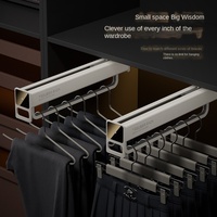 Mobilier de maison moderne tringle à vêtements verticale en métal rangement pour armoire cintre à glissière rétractable artefact porte-pantalon