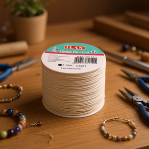 Cordoncino cerato ILAN 1 mm x 20 m bianco per la creazione di gioielli - Product Image 3