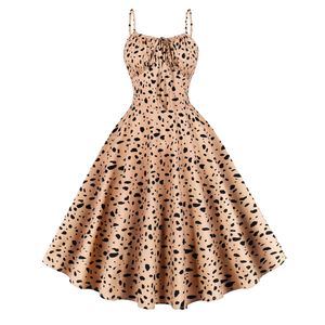 Lässiges A-Linie <span class=keywords><strong>Polka</strong></span> <span class=keywords><strong>Dot</strong></span> Printed Kleid Sommerfest Urlaub Taille Cinched Camisole Knielanger Digitaldruck Wasch bar - Product Image 1