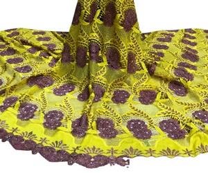 Tissu africain en dentelle Guipure de haute qualité pour femmes, robe nigériane, 5 Yards, <span class=keywords><strong>nouvelle</strong></span> collection ankara - Product Image 1