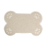 Tapis de Nourrissage pour Animaux de Compagnie en PVC Souple Imperméable et Durable, Antidérapant, Écologique, en Forme d'Os, pour Chats et Chiens