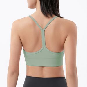 Soutien-gorge de sport Gym Crop Top High Impact pour les femmes <span class=keywords><strong>Fitness</strong></span> Sexy Off the Shoulder Halter Rembourré Yoga Bra - Product Image 5