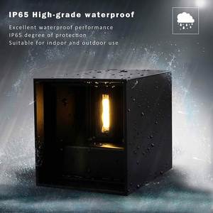 Lampe murale LED carrée moderne en aluminium pour extérieur, étanche, noire et blanche, haute luminosité, pour escalier de jardin - Product Image 4