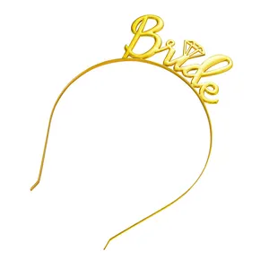 alaşım başlık parçası Suppliers-Mektup kelime barok taç Hairband Metal alaşım gelin düğün kafa bandı Headpieces