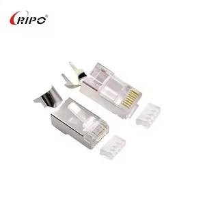 Connecteur RJ45 EZ Pass-Through 8P8C Cat5e Cat6, tête en cristal, sertissage facile, plaqué or, prise modulaire pour câble Ethernet, haute qualité - Product Image 3