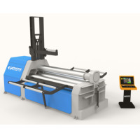 Máquina Laminadora de Placas Hidráulica de Cuatro Rodillos CNC Automática W12-12x2000, Laminadora de Chapa Metálica de Formación Única, Acero al Carbono, Acero Inoxidable