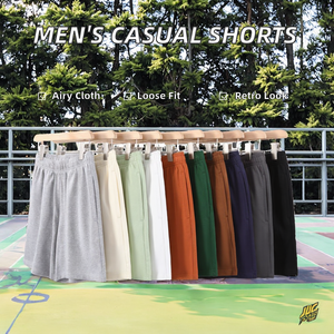 Nouveauté été : Short de sport décontracté vintage pour homme de marque américaine, en tissu éponge, crocheté, épais, coupe ample, taille mi-haute avec cordon de serrage - Product Image 2