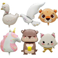 Nouveauté : Ballons en aluminium mats à motifs Otter, Unicorn, White Dove et dessins animés pour la décoration de fêtes d'anniversaire d'enfants