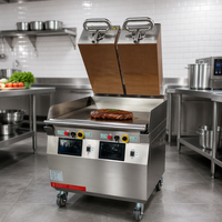 Grill électrique professionnel style Taylor à charnière, simple/double/triple tête, pour steaks et hamburgers