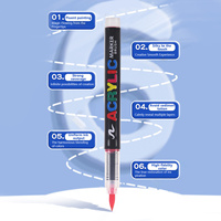 Ensemble de 288 marqueurs acryliques à encre liquide directe, pointe flexible, pour peinture sur roche, bois, verre, céramique, toile, art DIY