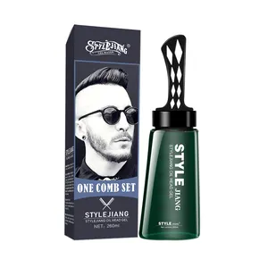 Oil Hair Gel packaging with 260ml Hair Style Comb Cool Men Oil Head Cream Powerful Wax Oil Head Gel Water