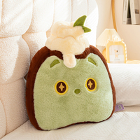 Coussin en peluche personnalisé en forme de chat, super doux, rembourrage en coton PP, hauteur personnalisable, broderie, certifié EN71 CE, OEM/ODM