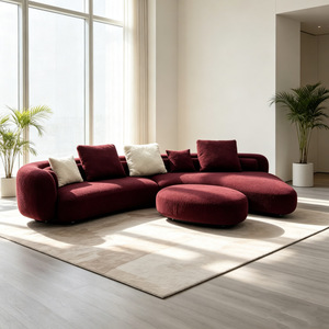 Canapé Courbé en Tissu pour Salon, Appartement, Hall d'<span class=keywords><strong>Hôtel</strong></span>, Salle de Réception, Bureau <span class=keywords><strong>à</strong></span> Domicile, Villa Familiale – Assise Confortable - Product Image 3