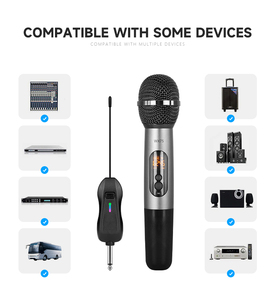 UHF Dual Professional Cordless Microphone <strong>System</strong> Cardioid Handheld Dynamic <strong>Karaoke</strong> Mic Set for Singing/DJ 6.5mm Connector - Product Image 5