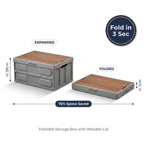 <span class=keywords><strong>Caja</strong></span> de Almacenamiento Plegable para Camping con Logotipo Personalizado, Tapa de Madera, Gran Capacidad, Organizador de Maletero con Divisores - Product Image 3