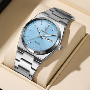 Montre pour homme Gohuos 8807, tendance mode, lumière nocturne, étanche, calendrier, bracelet en acier, montre à quartz haut <span class=keywords><strong>de</strong></span> gamme pour homme, pour le travail et les loisirs - Product Image 5