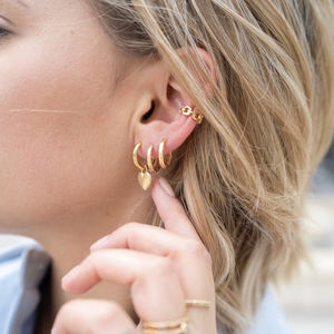 Pendientes de plata de primera ley para mujer, aretes pequeños, plata esterlina 925, estilo cubano, sin perforación, Gemnel - Product Image 4