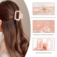 Pince à cheveux carrée élégante en PVC, style coréen, mini pince requin pour coiffure femme, accessoire de coiffure pour l'arrière de la tête, vente chaude