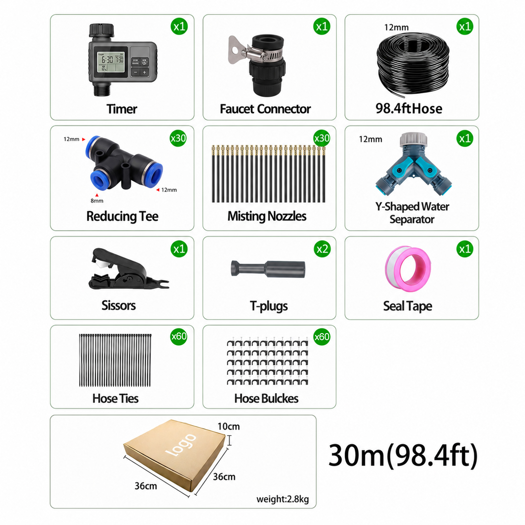 Green F1 Kit: 12mm 98.4ft