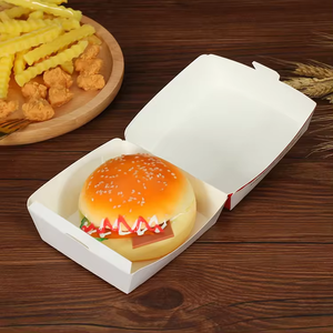 Kotak Kertas Kraft Coklat Khusus untuk <span class=keywords><strong>Burger</strong></span>, Kemasan Makanan Cepat Saji - Product Image 1