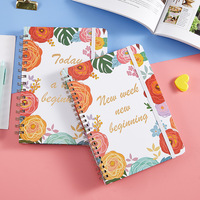 Agenda quotidien A5 à spirale en papier écologique avec sangle – Suivi des habitudes et de l'autodiscipline en anglais – Journal personnalisé avec couverture rigide
