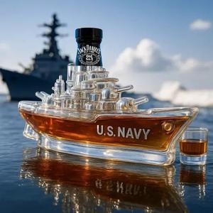 ノーブランド河北はクリエイティブな軍艦型ガラス製デカンター米海軍クラウンロイヤルスタイルウィスキーギフトホームバー装飾用 - Product Image 5
