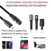 Adaptateur de câble de microphone 3 broches XLR femelle vers TYPE C mâle câble de données Audio Microphone ordinateur enregistrement câble de connexion vocale