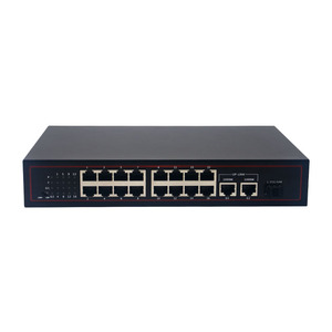 Potenza 150w 200w <span class=keywords><strong>16</strong></span> + 2 + 1 porta Desktop CCTV POE <span class=keywords><strong>Switch</strong></span> 10/100Mbps <span class=keywords><strong>16</strong></span> P e 2 Gigabit Uplink 1 porta SFP porta POE <span class=keywords><strong>16</strong></span> porta - Product Image 1