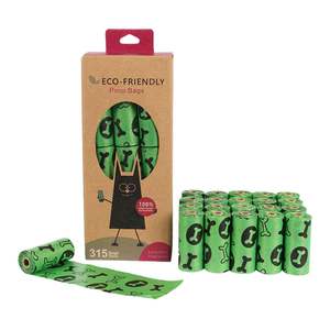 Sacs à déjections canines biodégradables en PLA PBAT et amidon de maïs de bonne qualité, compostables, avec impression en gravure et logo personnalisé - Product Image 3