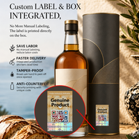 Boîte à vin ronde personnalisée avec étiquette holographique anti-contrefaçon, ensemble d'emballage cadeau de luxe pour une seule bouteille, logo OEM