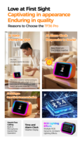 Multifunktionaler Digitaler Bilderrahmen-Lautsprecher mit RGB-Stimmungsbeleuchtung und KI-Sprachsteuerung für V5.4 Batteriebetriebenen Musikplayer Smart