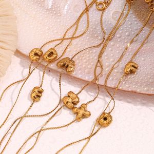 Pulsera Sencilla y Moderna de Acero Inoxidable Chapada en Oro con Letra Inicial <span class=keywords><strong>S</strong></span> y Cadena Delgada - Regalo - Product Image 6