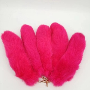 Deep Purple conception mignonne en gros queue de renard naturel/fée vraie fourrure de renard queue porte-clés - Product Image 2