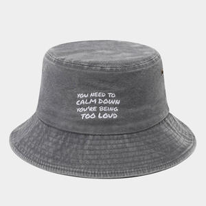 Chapeau de pêcheur en denim pour homme et <span class=keywords><strong>femme</strong></span>, 1 pièce, lettres brodées, logo personnalisé, délavé, vintage - Product Image 6
