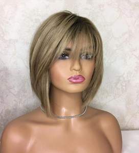 Diskon Besar Wig Atasan Sutra Pixie Potongan Renda Emas Balayage Rambut Manusia Perawan Brasil 100% untuk Wanita - Product Image 4