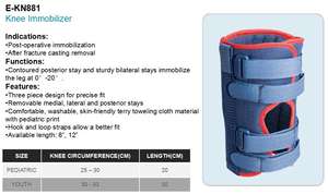 E-Life-Inmovilizador de rodilla ortopédico postop médico pediátrico, soporte ortopédico para fractura - Product Image 3