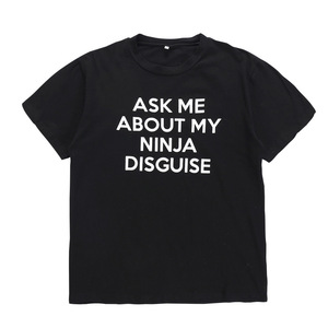 Drop Shipping chiedimi del mio Ninja travestimento Flip T Shirt divertente Costume grafica T-Shirt in cotone umorismo regalo tee - Product Image 5