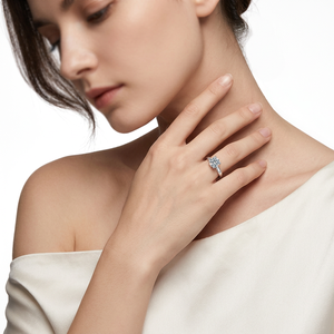 925 Sterling Silver Princess Cut Moissanite Heart Shape <b>Ring</b> for Women's Wedding Engagement Valentine's Day Birthdays - Product Image 5