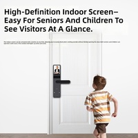 Serrure de porte intelligente à empreintes digitales Cat Eye avec caméra, interphone vidéo, serrure d'entrée sans clé, clavier numérique biométrique, serrure intelligente