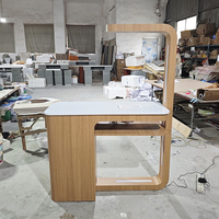 Meubles de salon de beauté de haute qualité, table de manucure individuelle moderne en bois avec tiroirs et collecteur de poussière